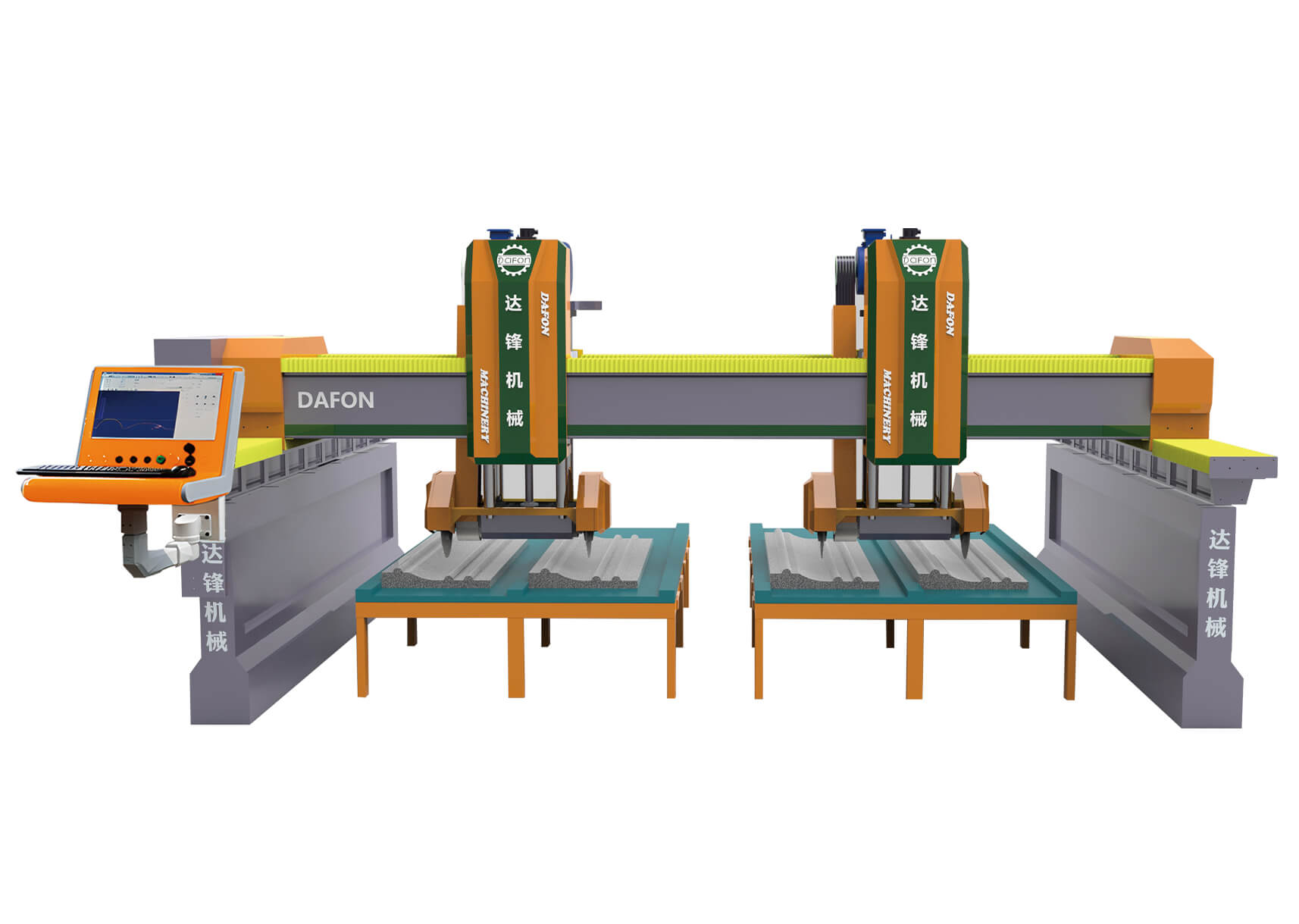 2 Heads CNC Profiling Machine